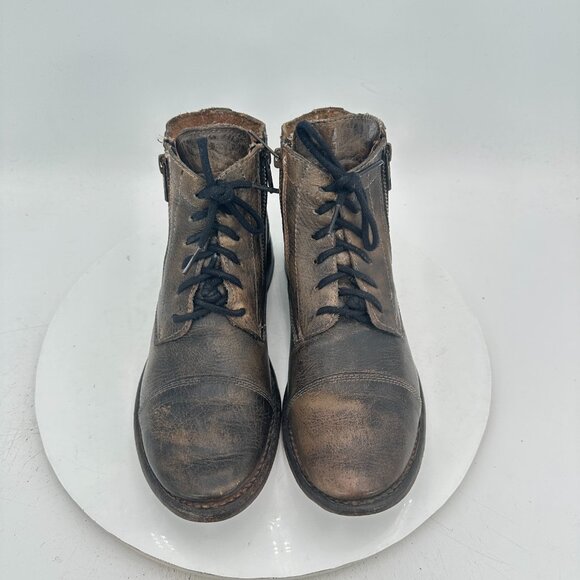 Bed Stu Cobbler Series Women Size 7.5 Brown Distressed Leather Dual Zip Boot - Picture 3 of 12